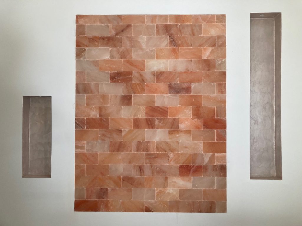 Il design naturale incontra il benessere: pareti, pannelli e piastrelle in sale rosa Himalayano