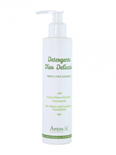 Gel detergente delicato viso Antos Cosmesi flacone con erogatore per pelle sensibile