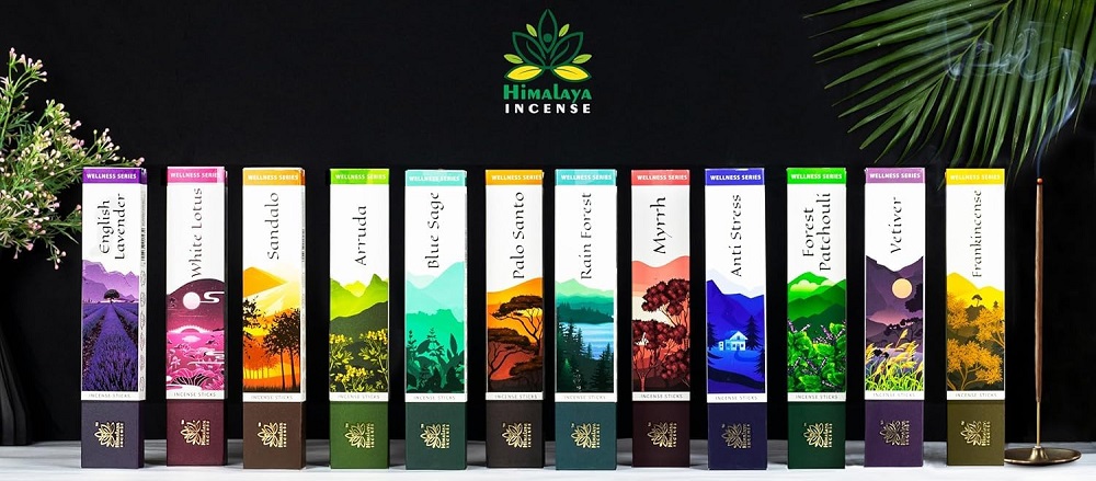 Varie fragranze di incenso Himalaya per meditazione e aromaterapia