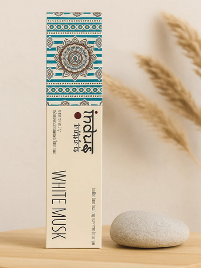 Dettaglio bastoncini Incenso Indiano Muschio Bianco Indus Treasures Sicilia