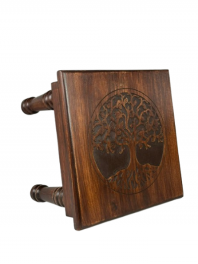 Struttura laterale tavolino in legno Albero della Vita BiciBio BioProfumeria