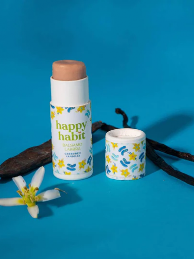 balsamo labbra solido happy habit burrocacao naturale plastic free bioprofumeria palermo sicilia