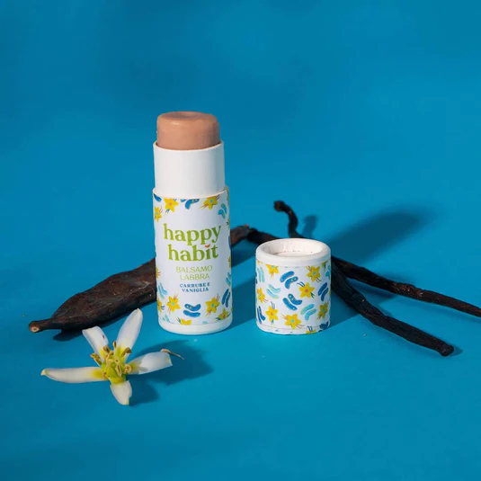 balsamo labbra solido happy habit burrocacao naturale plastic free bioprofumeria palermo sicilia