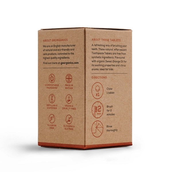 pastiglie dentifricio naturale arancia georganics eco bio plastic free