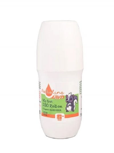 Applicazione deodorante naturale bambini Nebiolina roll-on delicato su pelle sensibile effetto fresco e protettivo