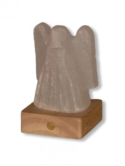 Lampada di sale himalayano a forma di angelo LED RGB a batteria naturale Palermo