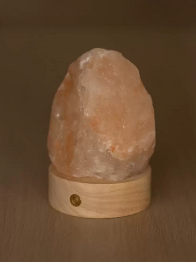 Lampada di Sale Himalayano a batteria Rosa naturale 600 g BiciBio Palermo