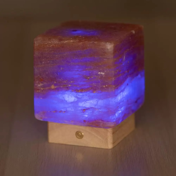 Lampada Sale Himalayano Cubo 2Kg LED RGB a batteria โ perfetta come regalo design e relax per casa, Natale o compleanno Sicilia Palermo