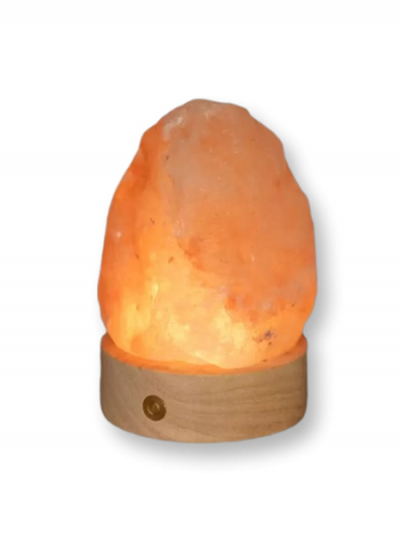 Lampada di sale himalayano a batteria rosa naturale 600gr BiciBio Bioprofumeria