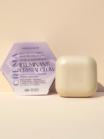 olio solido corpo crystal glow argan crema illuminante senso naturale cosmetico solido naturale bioprofumeria palermo sicilia