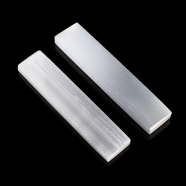 Piastra rettangolare di selenite naturale per pulizia e ricarica energetica BiciBio Bioprofumeria Palermo