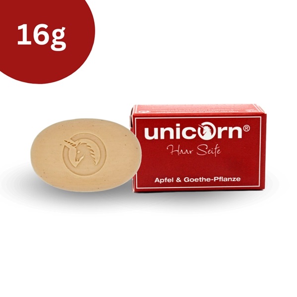 Shampoo solido mini bio 16g con estratto di Mela, Pianta di Goethe e olio di cocco