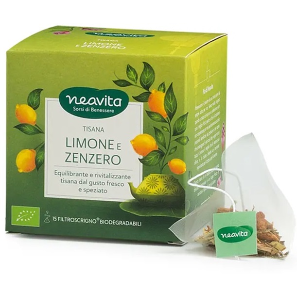 Infuso Neavita limone zenzero filtri scrigno Bicibio bioprofumeria Palermo