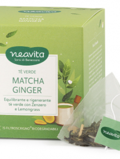 Filtri Tè Verde Matcha Ginger Equilibrante e Rigenerante Neavita 15 pezzi