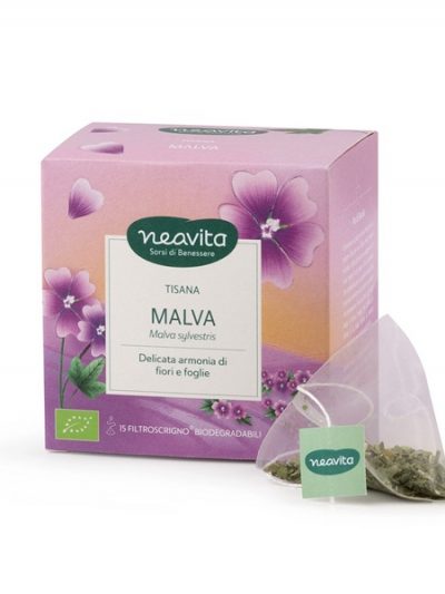 Tisana Biologica Malva Fiori e Foglie 15 Filtri Neavita infuso naturale lenitivo Palermo Sicilia